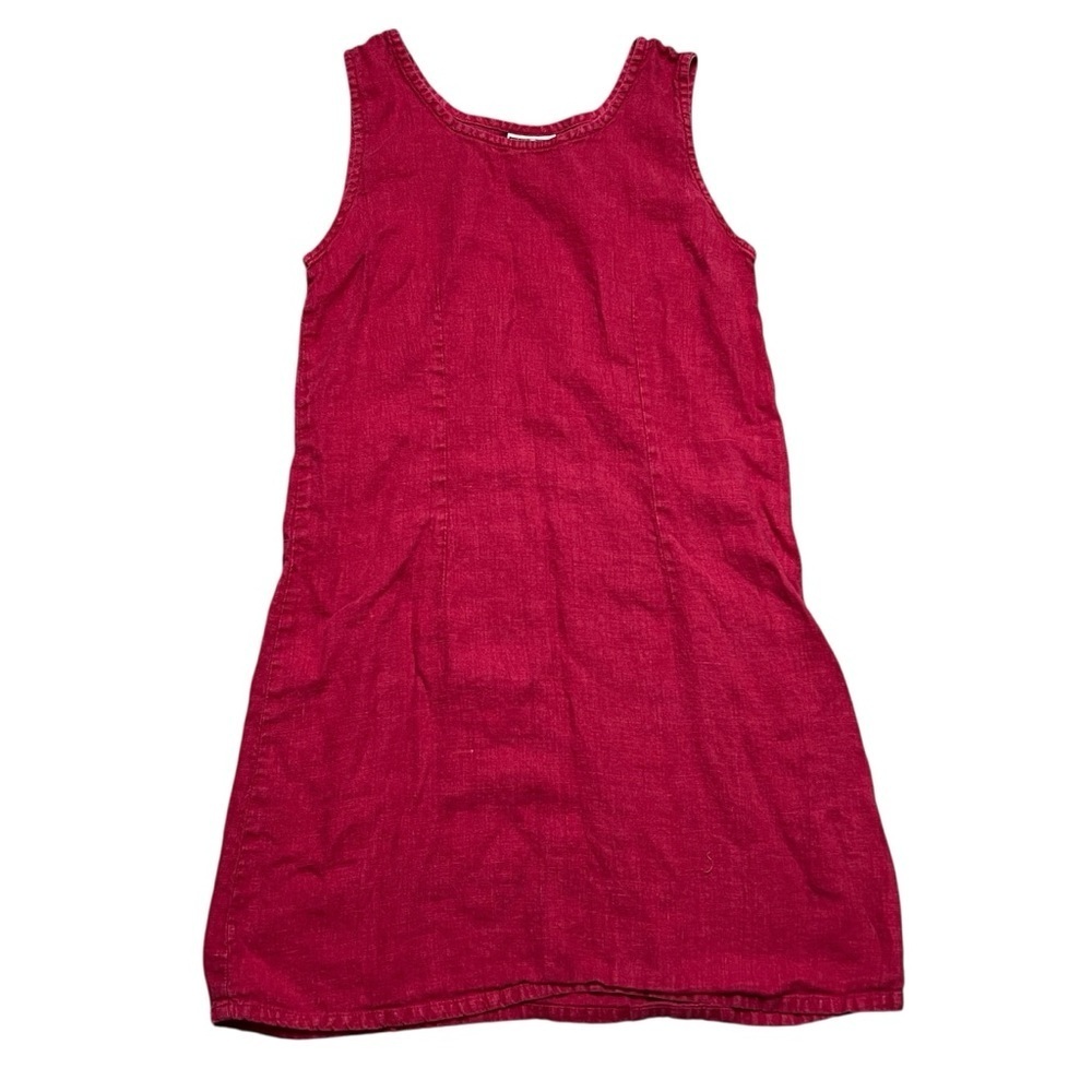 VTG Tom Tom California Linen Red Dress Made In USA Size Small